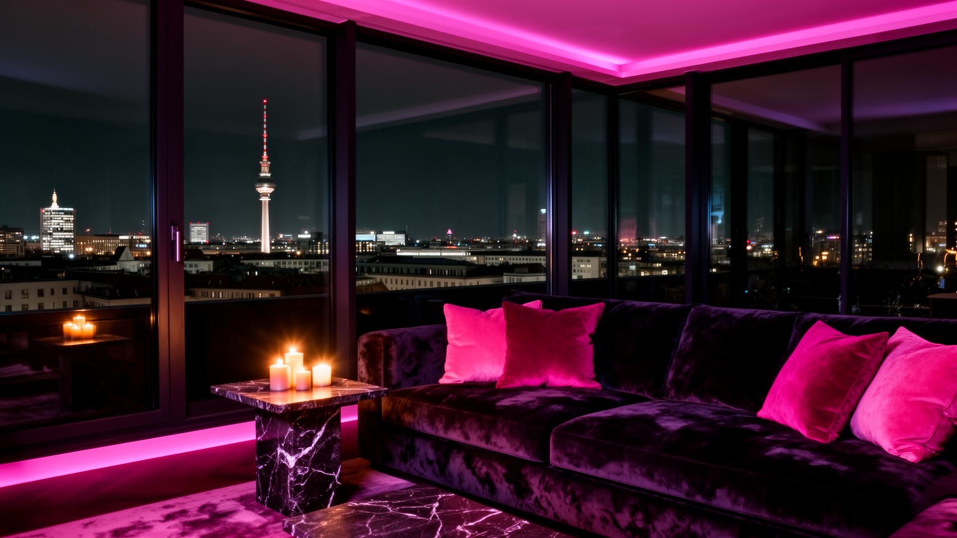 Berliner Skyline bei Nacht